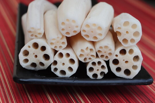 Sliced Lotus Roots, highlights its unique symmetrical air canals