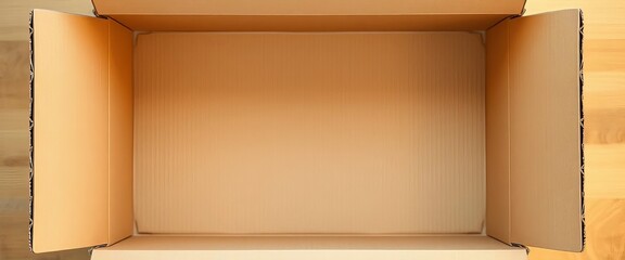 Empty cardboard box, open and flat, ready for packing, flat, rectangle