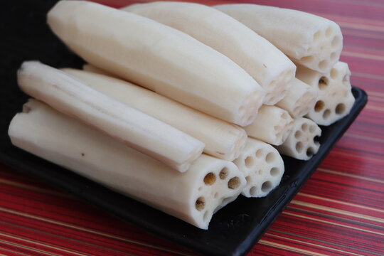 Sliced Lotus Roots, highlights its unique symmetrical air canals