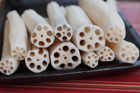Sliced Lotus Roots, highlights its unique symmetrical air canals