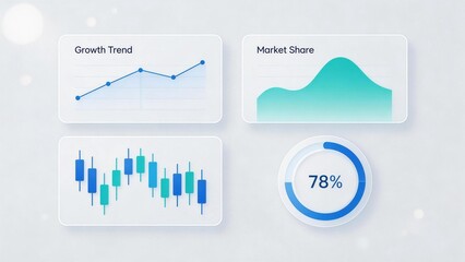 Business data charts and graphs