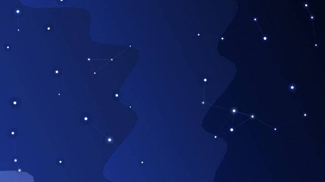 Animated Cartoon Starry Night Sky Background Loop.