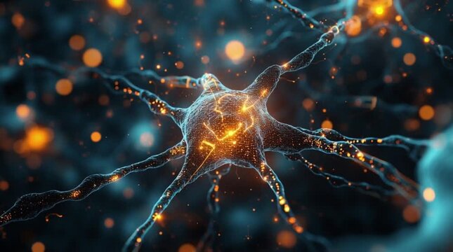 Neural network visualization with glowing neurons and connections in dark background 4k, Video Resolution