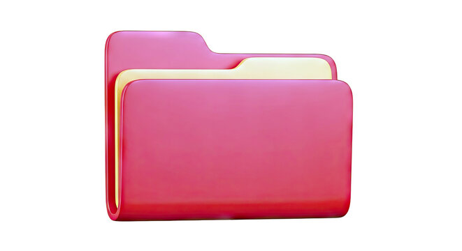 3D Red and Yellow File Folder Icon
