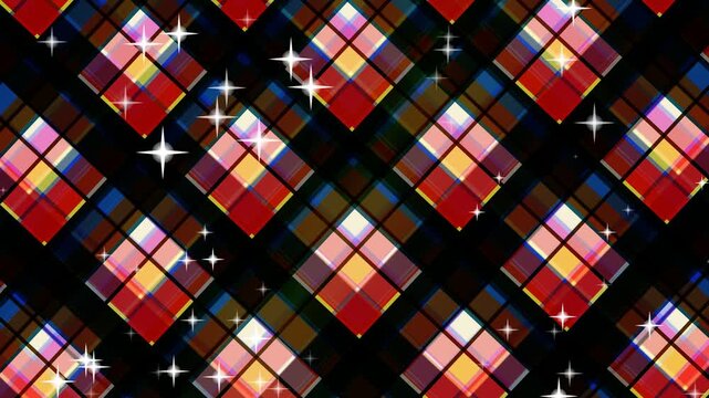 Abstract Glittering Gemstone Grid Animation Background.