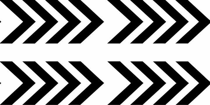 Repeated black chevron arrows point right and down on a white background