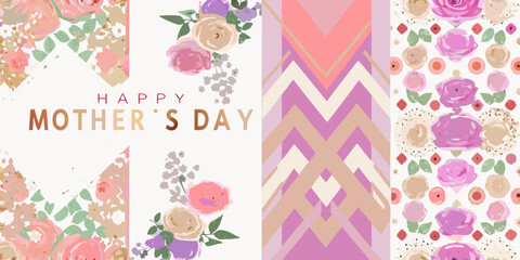 Floral mother s day greeting card design with watercolor elements © Bijoy