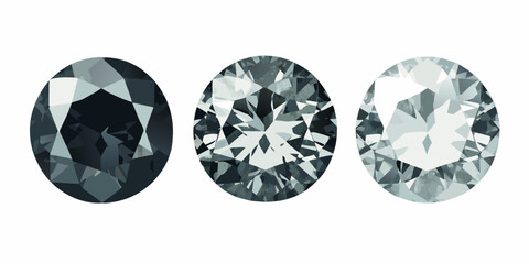 Three oval cut diamonds showcasing varying degrees of polish and clarity