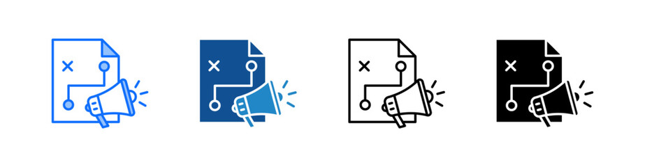 Obraz premium Marketing Strategy Multiple Style Icon Set 