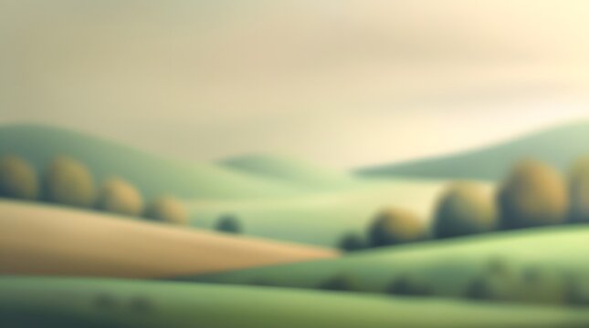 Soft Blurred Landscape with Gentle Hills and Warm Serene Light