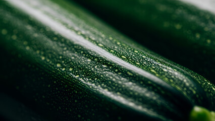 Close-Up Image Showcasing Fresh Green Zucchini Displaying Its Subtle Texture and Pattern