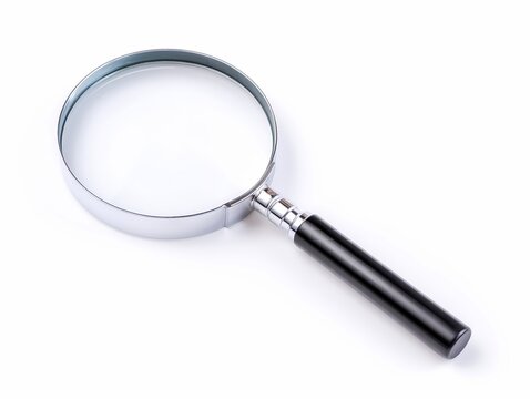 Magnifying Glass Close Up on Light Background, Search and Investigation Concept