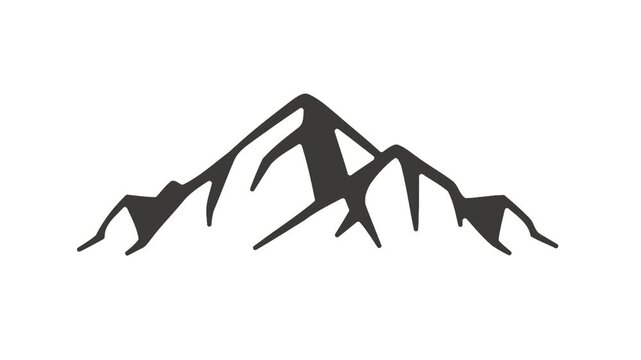 Animation flowing depicts a rugged mountain range