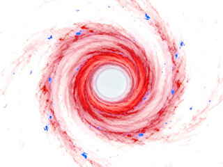 Red Spiral Galaxy Vortex with Radiant Center Illustration