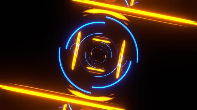 Neon Sci-Fi Tunnel Loop Background