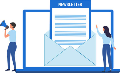 Subscribe to newsletter. Subscribe, submit, follow me newsletters content vector illustration