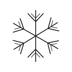 Snowflake Icon Outline Isolated on White Background