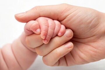 Newborn Baby Holding Parent Finger in Tender Family Moment