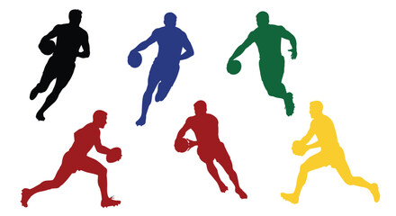 Colorful basketball players in action a dynamic silhouette