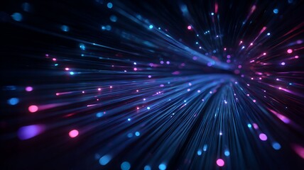 Blue and purple light show with many small dots