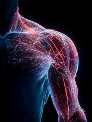 Person's arm with red veins and blue veins