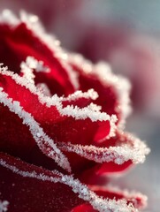 Red rose with frost on it