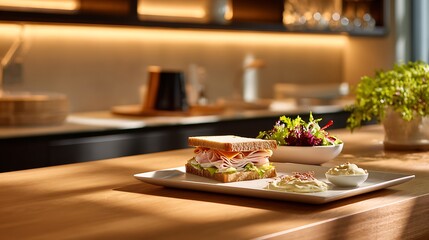 Club Sandwich on Kitchen Counter / キッチンカウンターのクラブサンドイッチ