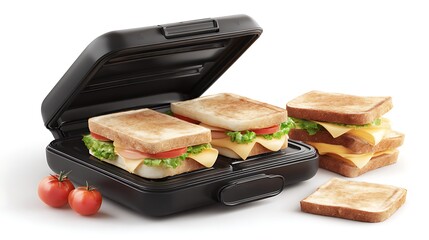 Electric Sandwich Toaster with Sandwiches / 電気ホットサンドメーカーとサンドイッチ