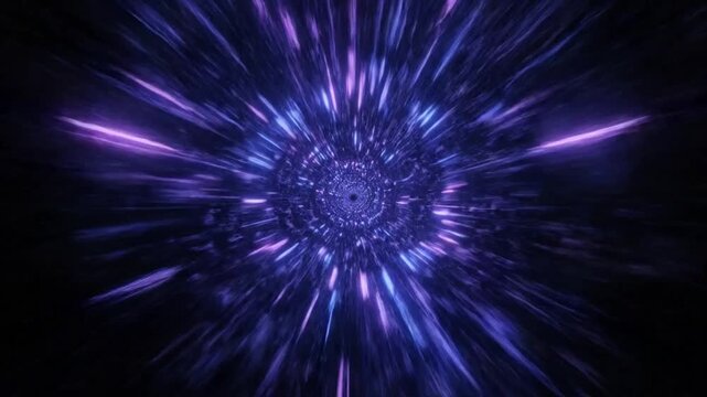 A vibrant, flowing tunnel of colors, with blue, purple and pink hues, creating a swirling visual effect