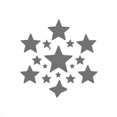 Obraz premium Symmetrical Arrangement of Gray Stars on a White Background in a Festive Pattern