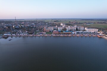 Obraz premium Aerial View from Mithila Hatt, Madhubani, Bihar, India