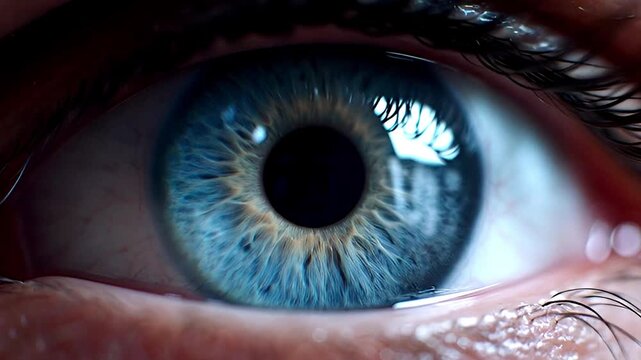 Extreme Closeup of Human Blue Eyes.