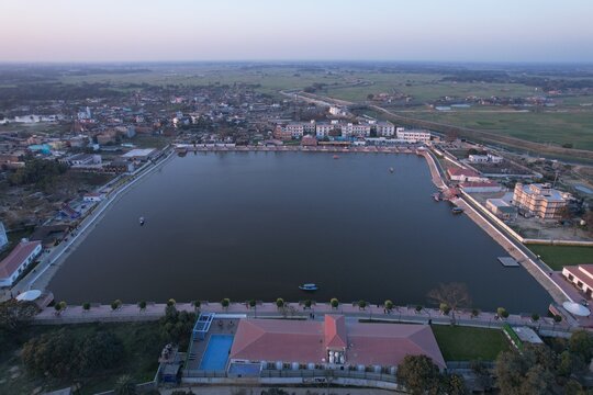 Aerial View from Mithila Hatt, Madhubani, Bihar, India