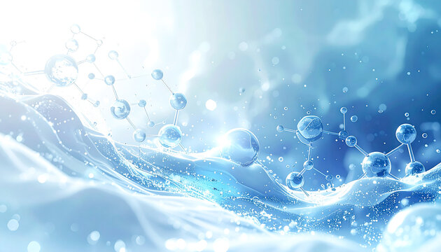 Modern biotechnology background with scientific elements and molecular structures.
