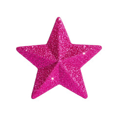 Obraz premium Glittery pink star decoration isolated on transparent background