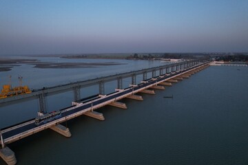 Obraz premium Koshi Barrage, India- Nepal Border, Bihar