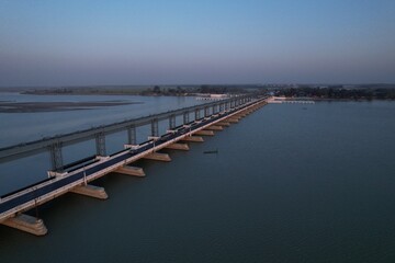 Fototapeta premium Koshi Barrage, India- Nepal Border, Bihar