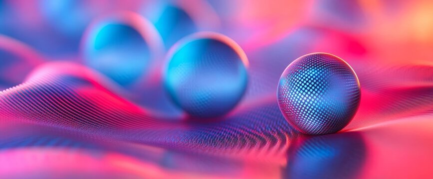 Advertising - product photo of abstract background, not overloaded with details. technology, it, line, 3D balls