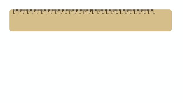 Educational ruler chart showing centimeter and inch measurements with clear scale marks. Simple comparison graphic for early learning, preschool and elementary math education, measurement concept