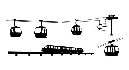 Modern transportation systems including cable cars and monorail. © intan yn