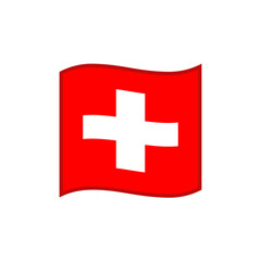 Waving Switzerland National Flag Realistic Illustration
