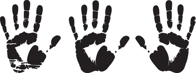 hand  prints on white background