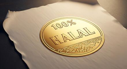 A close-up view of a shimmering gold seal pressed onto aged parchment paper