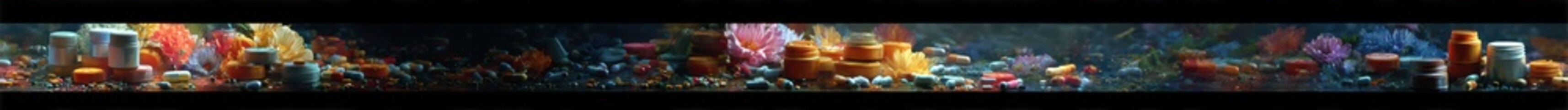 Abstract Swirls of Color and Light in a Dark Background With Bokeh Effects