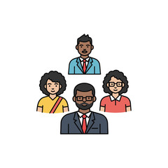 Fototapeta premium Diverse group of business people icons in flat style