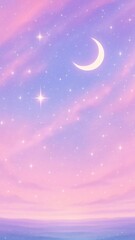 Dreamy pastel celestial nightscape mobile wallpaper