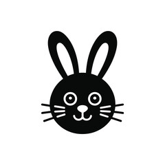 Obraz premium A cute cartoon rabbit face with big eyes and long ears
