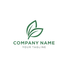 Green Leaf Logo Design Template.