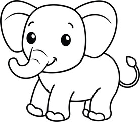 Obraz premium Vector-baby-elephant-logo--cute-cartoon-style--flat