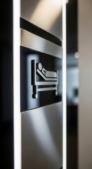 Modern Hospital Room Sign: Symbol of Rest and Patient Care with Contemporary Design